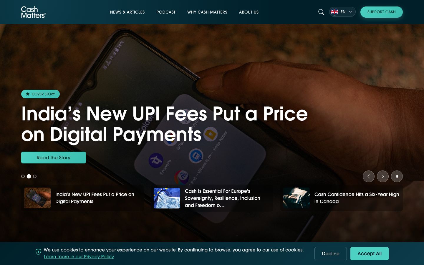 Current public Cash Matters website. Contribution: Wagtail feature work within the existing site.